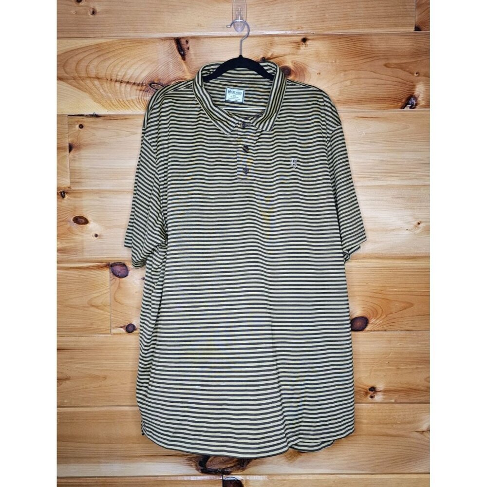Heybo Outdoors Short Sleeve Shirt Size XXL Striped Polo Golf Shirt